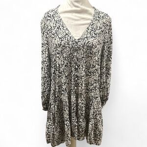 Zara Monochrome Long Sleeve Dress